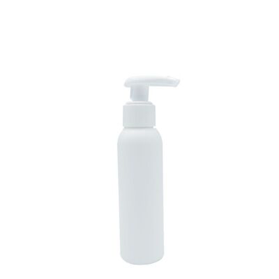 PLASTIC BOTTLE - WHITE OPAQUE PET PLASTIC - 100ML - SOAP PUMP