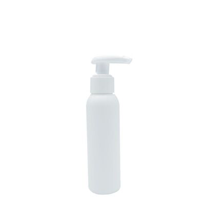 FLACON PLASTIQUE - PLASTIQUE PET OPAQUE BLANC - 100ML - POMPE SAVON