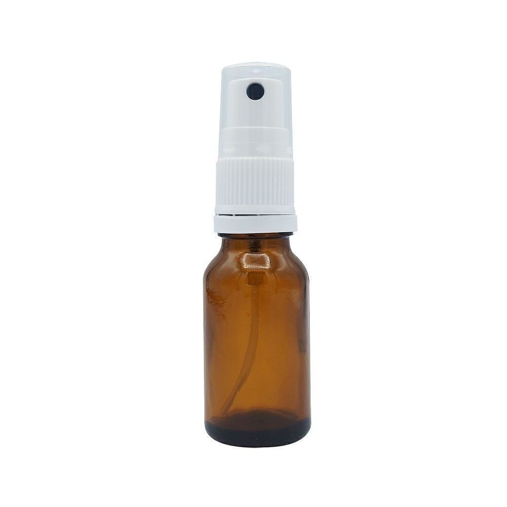 FLACONE IN VETRO AMBRA DA 15ml + POMPA SPRAY