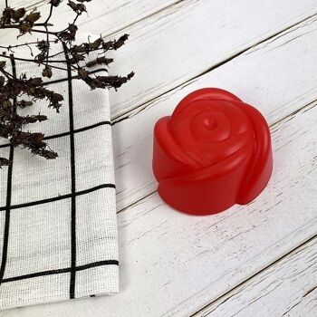 MOULE - SILICONE ROUGE - FORME ROSE - FABRICATION SAVON - DIY 7
