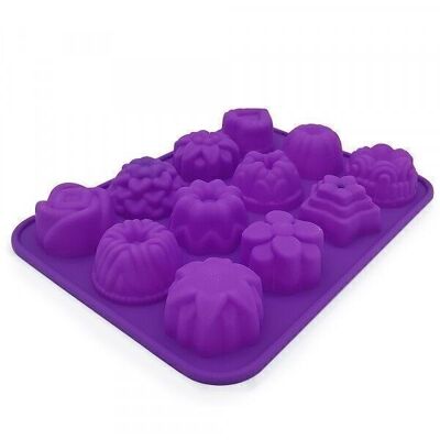 BOARD OF FOLI'FLORA MOLDS - PURPLE SILICONE - FLOWER SHAPES - SOAP MANUFACTURING - DIY