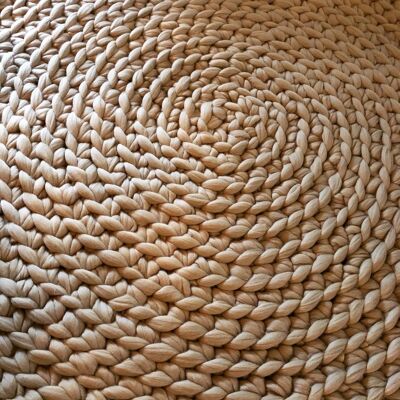 XXL round rug merino wool Gray blend diameter 100 cm