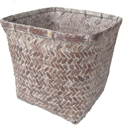 Bamboo wastepaper basket grey-wash GW19
