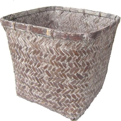 Bamboo wastepaper basket grey-wash GW19
