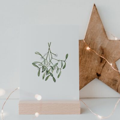 Watercolor card Mistletoe (PU = 10 pieces)