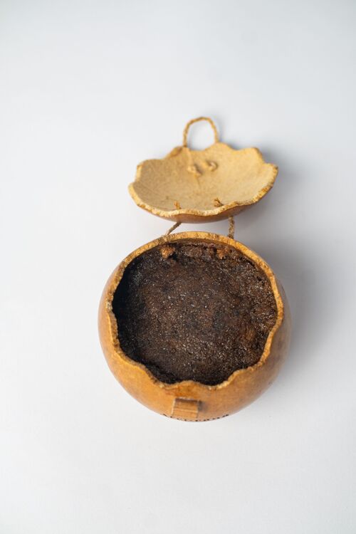 African Black Soap from Ghana in Full calabash design