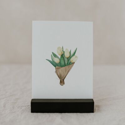 Watercolor card Tulips (PU = 10 pieces)