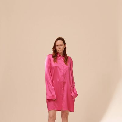 Y146 DRESS SHIRT / LONG SHIRT DRESS Pink