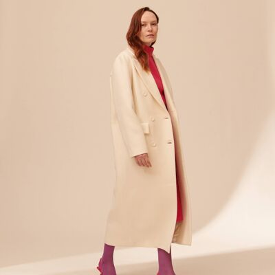 Y147 DOUBLE BREASTED COAT Beige