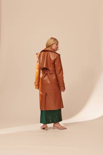 Y136 TRENCH ECO-CUIR TRENCH-COAT EN ECO-CUIR Vert 2