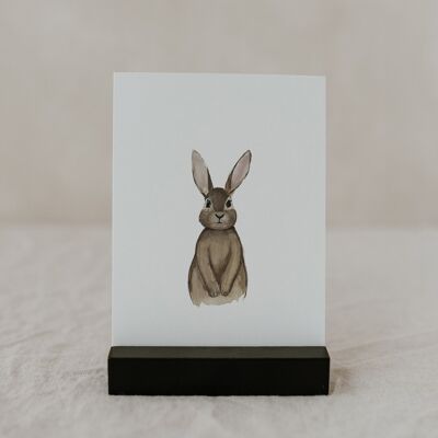 Watercolor card Rabbit (PU = 10 pieces)