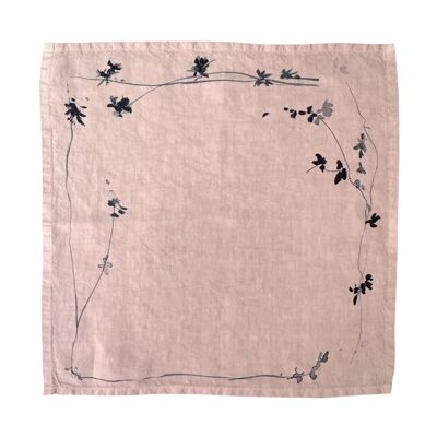 SERVIETTE A THE ANNETTE, BOIS DE ROSE, LIN, MADE IN FRANCE