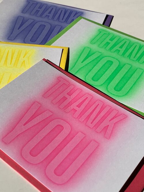 Neon Thank You Cards – 8 Pack