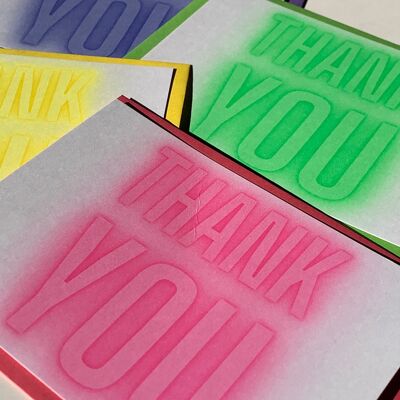 Neon Thank You Cards – 8 Pack