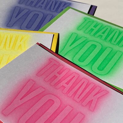 Neon Dankeskarten – 8er Pack