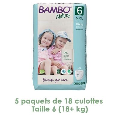 Pantalones Bambo Nature XL T6 (18+ kg) - 5 paquetes de 18