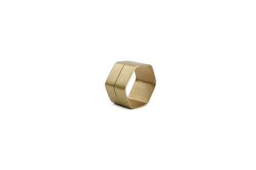 Serveerschaal 5cm zeshoekig goud Centro - set/4