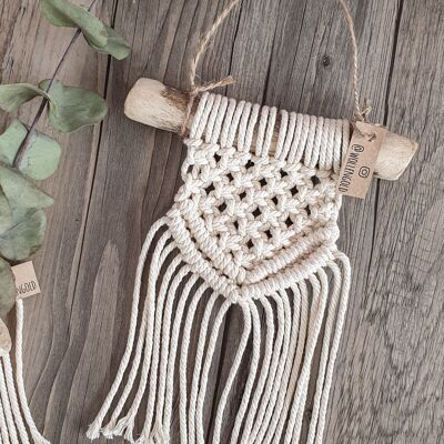 Macrame wall hanging driftwood 'HOPE', natural wood branch, boho decoration