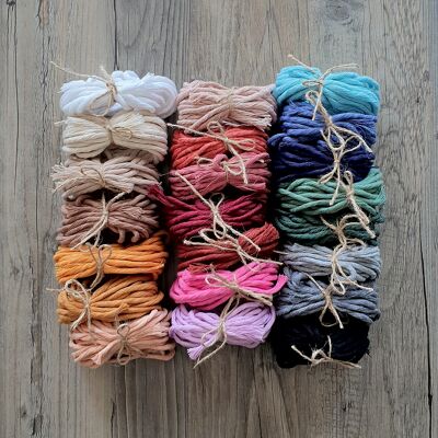 Fil de macramé 4mm torsadé, fil de coton de marchandises de mètre DIY pour la tenture de mur de macramé de boho, boutons de porte-clés