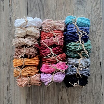 Macrame yarn 4mm twisted, meter goods cotton yarn DIY for boho macrame wall hanging, key fob buttons