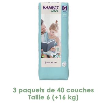 Couches Bambo Nature XL T6 (+16kg) - 3 paquets de 40 3