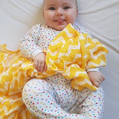 Yellow Chevron Bamboo swaddle