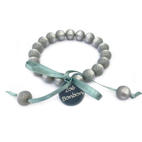 Bracelet perles S - GRIS BLEU