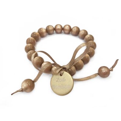 Pearl bracelet S - ICE BROWN