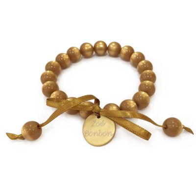 Pulsera perlas S - CARAMELO