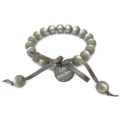 Bracelet perles S - GRIS CLAIR