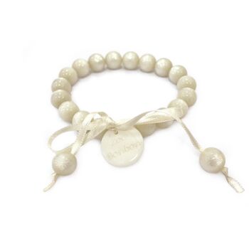 Bracelet perles S - BLANC NACRÉ 1