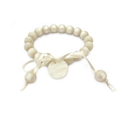 Bracelet perles S - BLANC NACRÉ