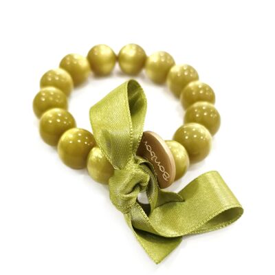 Pulsera perlas M - VERDE OLIVA