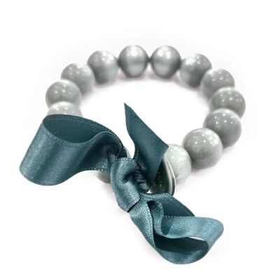 Bracelet perles M - GRIS BLEU