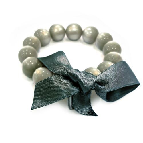 Bracelet perles M - GRIS CLAIR