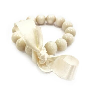 Bracelet perles M - BLANC NACRÉ 1