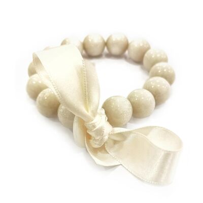 Bracelet perles M - BLANC NACRÉ