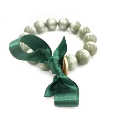 Pulsera abalorios M - CELADON CLARO