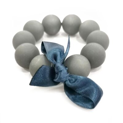 Pearl bracelet L - OPAQUE BLUE GRAY