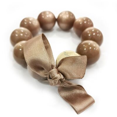 Pearl bracelet L - ICE BROWN