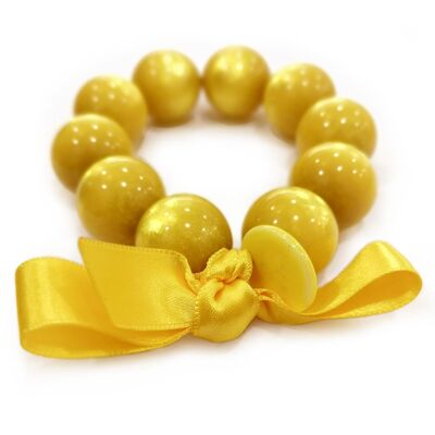 Bracelet perles L - JAUNE