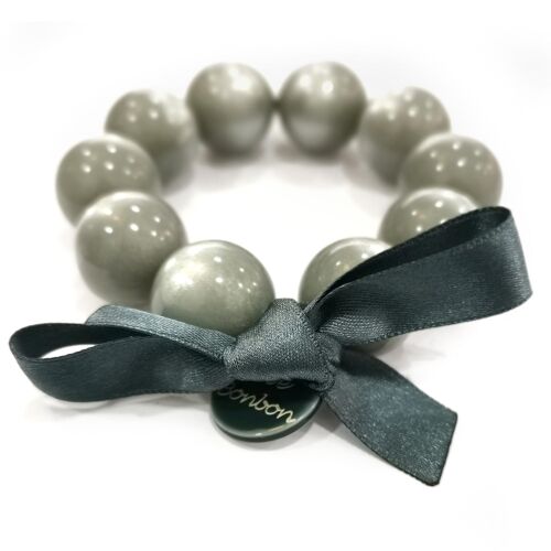 Bracelet perles L - GRIS CLAIR