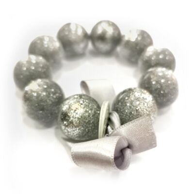 Pearl bracelet L - SILVER PAILLETÉ