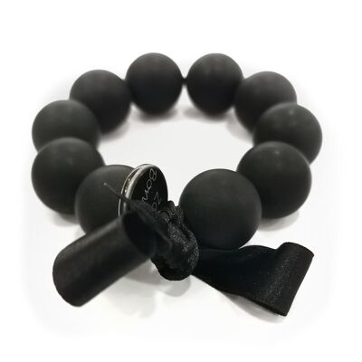 Bracelet perles L - NOIR OPAQUE