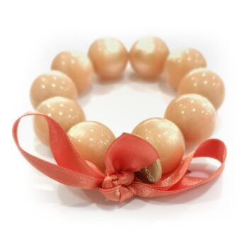 Bracelet perles L - ABRICOT