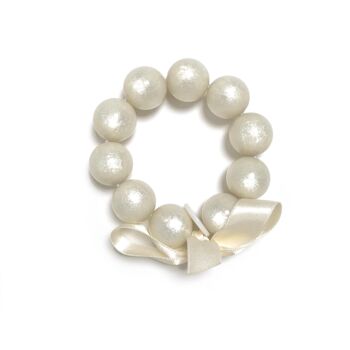 Bracelet perles L - BLANC NACRÉ 2