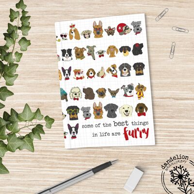 Best things in life are furry - A6 Notebook