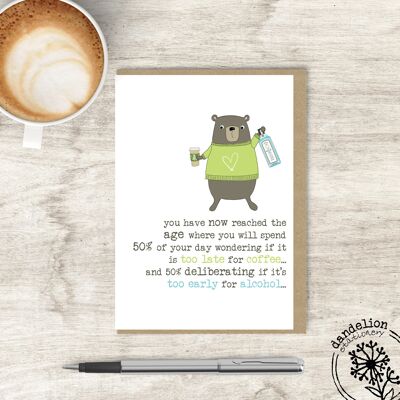 Coffee and alcohol - Greetings Card