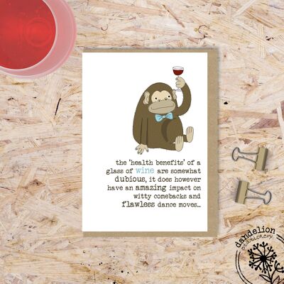 Wine and health benefits - Greetings Card