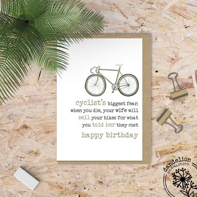 Cyclists biggest fear - Greetings Card